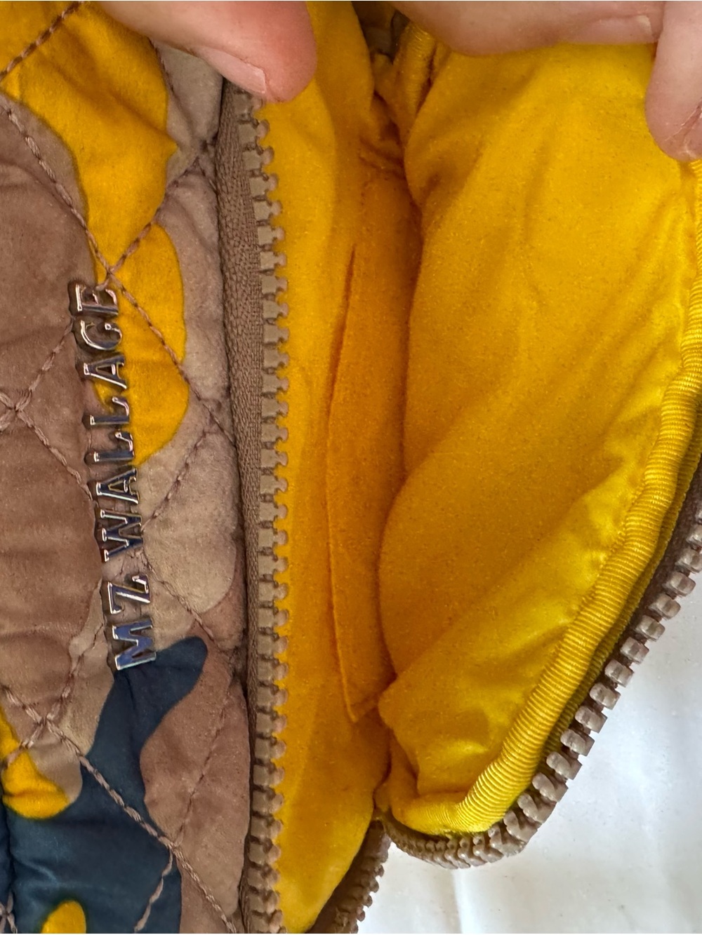 MZ Wallace Quilted Crossbody Bag in Tan, Yellow & Blue - Picture 2 of 8